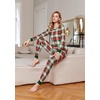 Ekouaer Womens Pajamas Sets Long Sleeve Tops with Jogger Pants(Red Green Plaid)