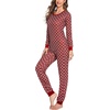 Ekouaer Womens Pajamas Sets Long Sleeve Tops with Jogger Pants(Snowflake)