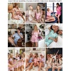 Ekouaer Womens Satin Pajamas Set Button Up Silk Pjs Short Sleeve Shorts Set(Pink Bow)