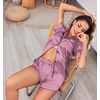 Ekouaer Womens Silk Satin Pajamas Set Short Sleeve Sleepwear S-5X Plus Size(Burgundy)