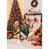 Ekouaer Womens Silk Satin Pajamas Set Short Sleeve Sleepwear S-5X Plus Size(Christmas Candy Green)