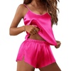 Ekouaer Silky Women Pajamas Set Satin Cami Top & Shorts Lingerie Pjs(Rose)