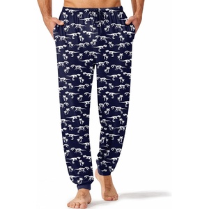 Ekouaer Mens Pajama Pants Jogger Comfy Loungewear with Pockets Drawstring(Navy Dinosaur)