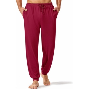 Ekouaer Mens Pajama Pants Jogger Comfy Loungewear with Pockets Drawstring(Red)
