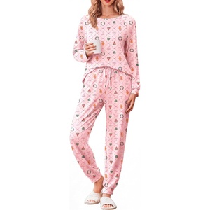 Ekouaer Pajamas for Women Set Soft Lounge Sets 2 Piece Pj Sets with Pockets(Pink Plaid Christmas)