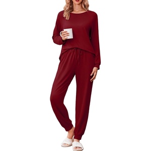 Ekouaer Pajamas for Women Set Soft Lounge Sets 2 Piece Pj Sets with Pockets(Red)