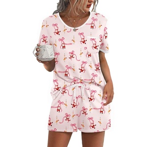 Ekouaer Pajamas for Womens Set 2 Piece Soft Sleepwear, Chest Pocket(Pink Christmas)