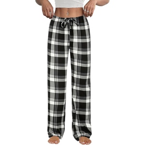 Ekouaer Womens Pajama Pants Lounge Pants Soft Drawstring Pj Bottoms(Black and Grey Plaid)