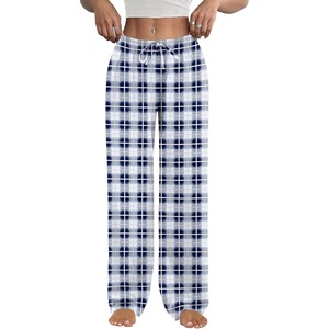 Ekouaer Womens Pajama Pants Lounge Pants Soft Drawstring Pj Bottoms(Blue Plaid)