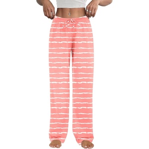 Ekouaer Womens Pajama Pants Lounge Pants Soft Drawstring Pj Bottoms(Pink Wavy)