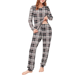 Ekouaer Womens Pajamas Sets Long Sleeve Tops with Jogger Pants(Colorful Plaid)