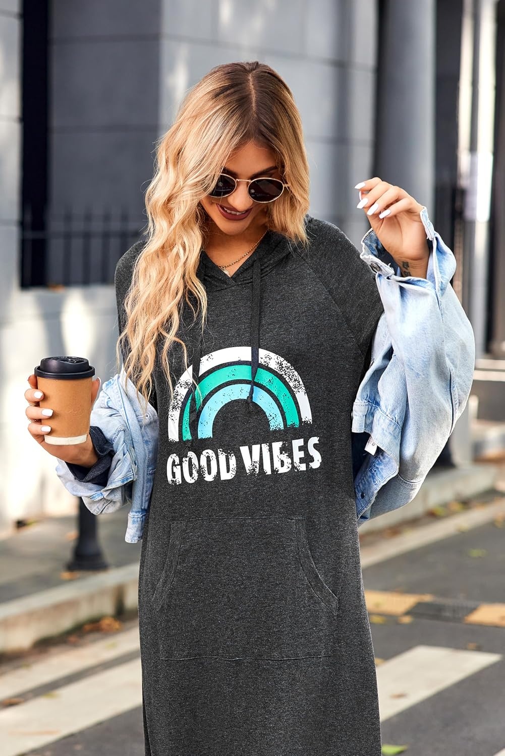 image:imageEkouaer Nightgowns for Women Cotton Nightgown Long Sleeve Hooded Night GownWine Red Gray Black