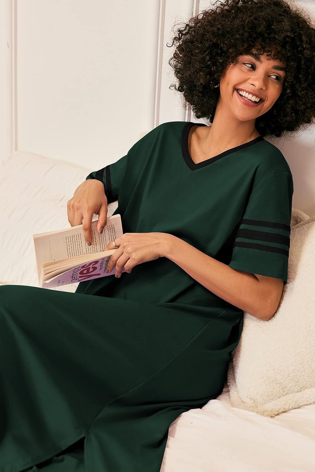 image:imageEkouaer Nightgowns for Women Long Nightgown Plus Size Moo Moos House DressGreen