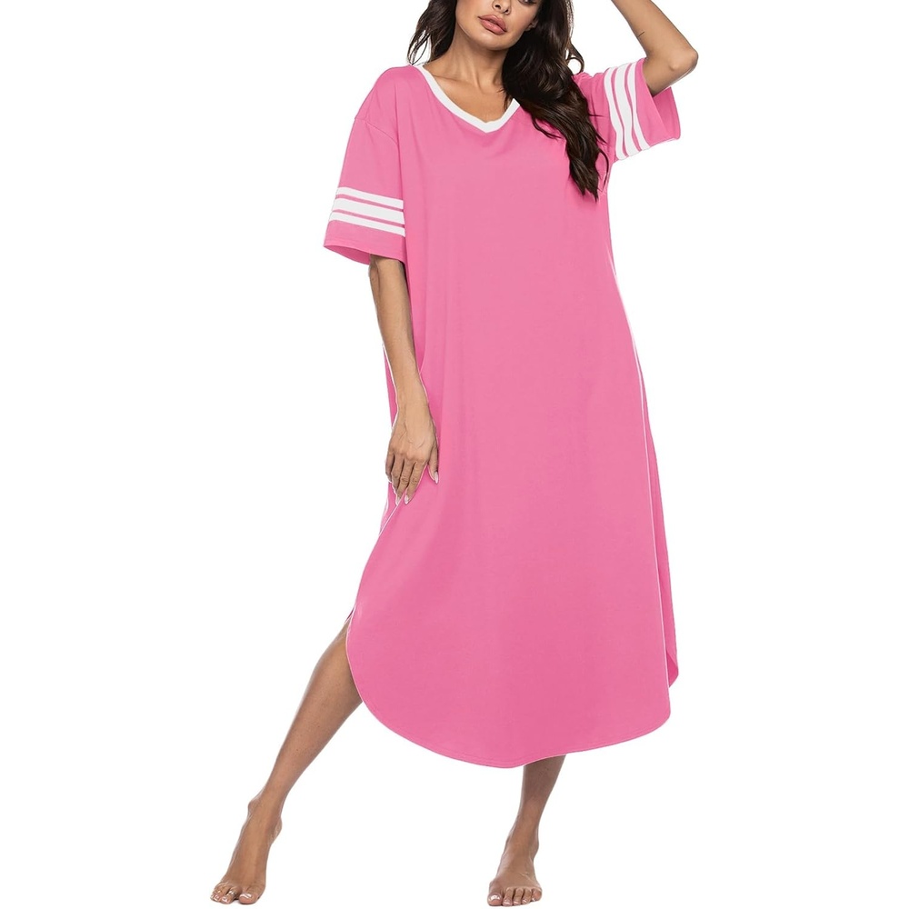 image:imageEkouaer Nightgowns for Women Long Nightgown Plus Size Moo Moos House DressPeach Pink