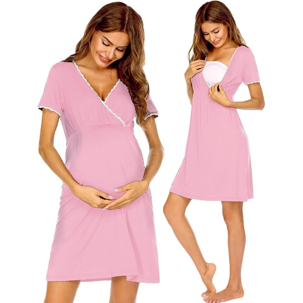 image:imageEkouaer Nursing Nightgown Labor and Delivery Gown Dress Maternity PajamasMisty Rose