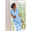 Ekouaer 2 Piece Satin Short Sleeve Pajamas Set Button Down Sleepwear(Blue Bow)
