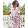 Ekouaer 2 Piece Satin Short Sleeve Pajamas Set Button Down Sleepwear(Cat Print)