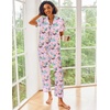 Ekouaer 2 Piece Satin Short Sleeve Pajamas Set Button Down Sleepwear(Cat Print)