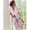 Ekouaer 2 Piece Satin Short Sleeve Pajamas Set Button Down Sleepwear(Cat Print)