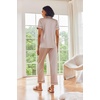 Ekouaer 2 Piece Satin Short Sleeve Pajamas Set Button Down Sleepwear(Champagne)