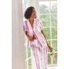 Ekouaer 2 Piece Satin Short Sleeve Pajamas Set Button Down Sleepwear(Colorful Striped Stars)