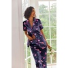 Ekouaer 2 Piece Satin Short Sleeve Pajamas Set Button Down Sleepwear(Navy Cocktail)