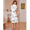 Ekouaer 3 Pack Long Nightgowns for Women Ruffle House Dress(Branching Flowers + Flower Clusters + Hawaiian Flowers)