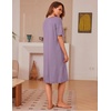 Ekouaer 3 Pack Long Nightgowns for Women Ruffle House Dress(Deep Pink+pale Violet+watercolor Florals)