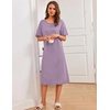 Ekouaer 3 Pack Long Nightgowns for Women Ruffle House Dress(Deep Pink+pale Violet+watercolor Florals)