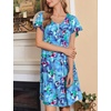 Ekouaer House Dress for Women with Pockets Short Sleeve Moo Moos Nightgowns(Aqua Multi)