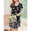 Ekouaer House Dress for Women with Pockets Short Sleeve Moo Moos Nightgowns(Butterfly Black)