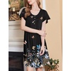 Ekouaer House Dress for Women with Pockets Short Sleeve Moo Moos Nightgowns(Colorful Butterfly Black)