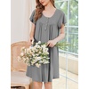 Ekouaer House Dress for Women with Pockets Short Sleeve Moo Moos Nightgowns(Dark Grey)