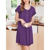 Ekouaer House Dress for Women with Pockets Short Sleeve Moo Moos Nightgowns(Deep Purple)