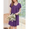 Ekouaer House Dress for Women with Pockets Short Sleeve Moo Moos Nightgowns(Deep Purple)