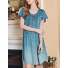 Ekouaer House Dress for Women with Pockets Short Sleeve Moo Moos Nightgowns(Floral Blue Green)
