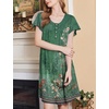 Ekouaer House Dress for Women with Pockets Short Sleeve Moo Moos Nightgowns(Floral Green)