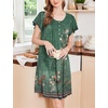 Ekouaer House Dress for Women with Pockets Short Sleeve Moo Moos Nightgowns(Floral Green)