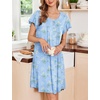 Ekouaer House Dress for Women with Pockets Short Sleeve Moo Moos Nightgowns(Floral Light Blue)