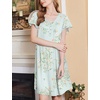 Ekouaer House Dress for Women with Pockets Short Sleeve Moo Moos Nightgowns(Floral Light Green)