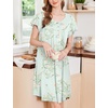 Ekouaer House Dress for Women with Pockets Short Sleeve Moo Moos Nightgowns(Floral Light Green)