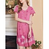 Ekouaer House Dress for Women with Pockets Short Sleeve Moo Moos Nightgowns(Flower Pink)