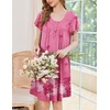 Ekouaer House Dress for Women with Pockets Short Sleeve Moo Moos Nightgowns(Flower Pink)