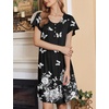 Ekouaer House Dress for Women with Pockets Short Sleeve Moo Moos Nightgowns(New Butterfly Black)