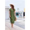 Ekouaer Long Nightgowns For Women Short Sleeve Midi Nightgown With Pockets(Army Green)