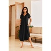 Ekouaer Long Nightgowns For Women Short Sleeve Midi Nightgown With Pockets(Black)