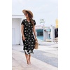 Ekouaer Long Nightgowns For Women Short Sleeve Midi Nightgown With Pockets(Butterfly)