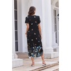 Ekouaer Long Nightgowns For Women Short Sleeve Midi Nightgown With Pockets(Butterfly Flowers)
