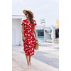 Ekouaer Long Nightgowns For Women Short Sleeve Midi Nightgown With Pockets(Christmas Elk)