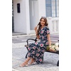 Ekouaer Long Nightgowns For Women Short Sleeve Midi Nightgown With Pockets(Hawaii)